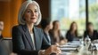 © Bijac - commanding boardroom presence mature businesswoman leading executive meeting exuding confidence and authority in sleek corporate setting