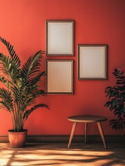 Canvas Print - Home Decor with Plant and Frames