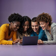 © Seiji 345 - student friend group diversity lying floor laptop