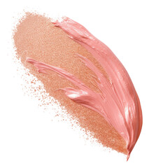 Canvas Print - PNG Flat Metallic glitter rose gold pastel paint brushstroke cosmetics powder petal.