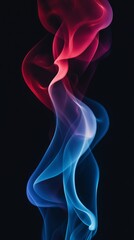 Sticker - Colorful smoke forming abstract shapes on black background