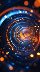 Wall Mural - abstract background with glowing particles spiraling into a vortex
