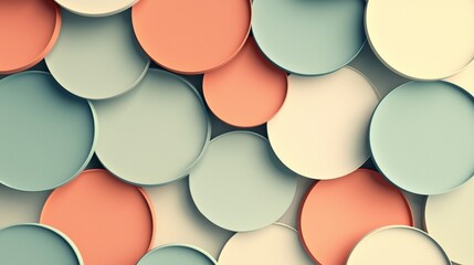 Sticker - Abstract Circular Composition in Pastel Hues, Circles, Pastel, Abstract