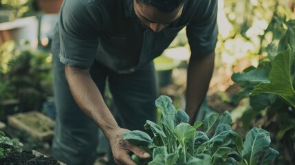 Man Tending His Garden