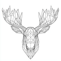 Canvas Print - The Majestic Moose in Modern Minimalism: Geometric Majesty