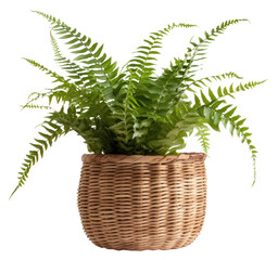 Sticker - PNG  Lush fern in woven basket