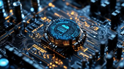 Cybertruck Icon on Circuit Board