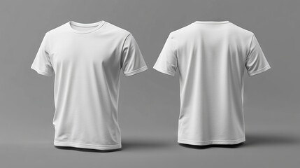 Wall Mural - Front and back view of blank white t-shirt
