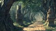 © Jakkarin - Stone Statues in a Mystical Forest Path