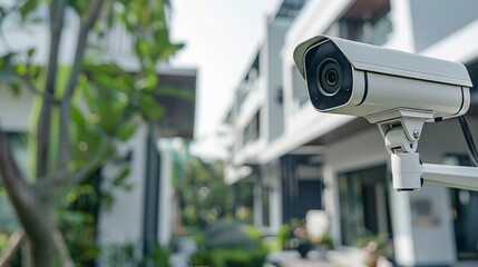 Security Camera Monitoring a Modern Residential Area During the Day for Enhanced Safety