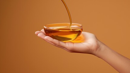 Poster - an open hand holding up and pouring oil from the top 