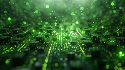 Technological background in matrix style.