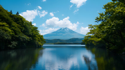 Canvas Print - lake and mountains