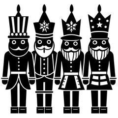 Wall Mural - Nutcrackers Silhouette vector art illustration