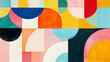 © Rebala. - Colorful neo-geometric abstract illustration in mid-century modern minimalist bauhaus style.