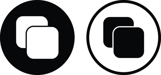 Copy icon set in two styles . Copy content icon . Vector illustration