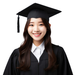 Canvas Print - PNG Graduating student girl graduation intelligence certificate.