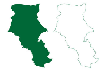  Garhwa district (Jharkhand State, Republic of India, Palamu division) map vector illustration, scribble sketch Garhwa map