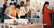© CourtH/peopleimages.com - Teamwork, fashion designer or women in workshop for magazine, textile pattern or creative clothes. Notes, production stylist or people in design agency for boutique ideas, modern style or startup