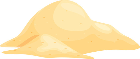 this cartoon style illustration features a pile of sand, perfect for projects related to beaches, de