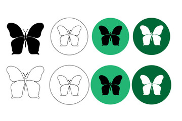 Butterfly line icon, logo vector

