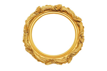 antique gold picture frame isolated on white background