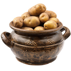 Wall Mural - potatoes in a bowl on transparent background, clipping path, png, 