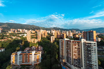 Medelin, Antioquia, Colombia. August 27, 2024: Photo with panoramic view of the town and east in the city.