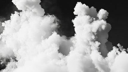 Sticker - White Puffy Clouds Against a Dark Sky