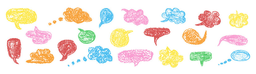 Wall Mural - set of fun speech bubbles for chat. comic frame templates for dialogues. collection of children spee