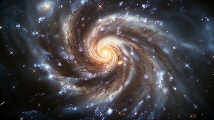 Wall Mural - complex image of a spiral galaxy, illustrating the order and symmetry found in the universe