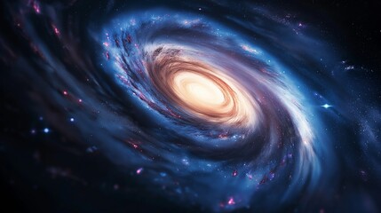 Wall Mural - complex image of a spiral galaxy, illustrating the order and symmetry found in the universe
