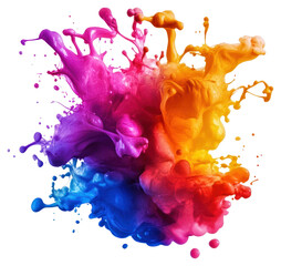 Canvas Print - PNG Vibrant colorful abstract paint splash