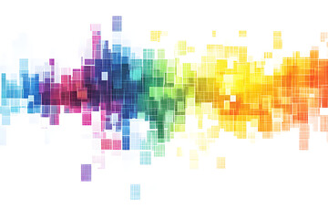 abstract pixel path on a white background. pixel multicolored wave. mosaic. pixel background