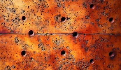 Sticker - Rusty Orange Grunge Texture with Holes