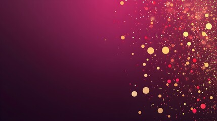 Abstract Purple Background with Golden and Red Glitter