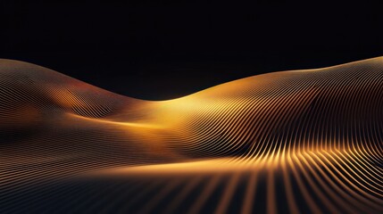 Poster - Abstract Golden Waves