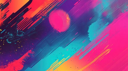 Poster - Abstract Art: Vibrant Colors and Dynamic Lines