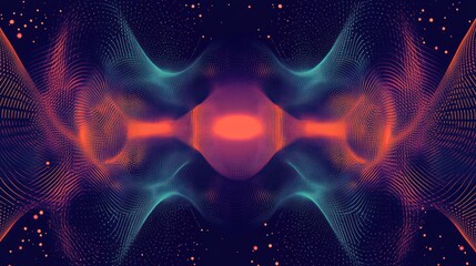 Poster - Abstract Digital Art - Waves of Light and Color