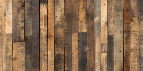 Canvas Print - Textured Wood Planks in Varied Earthy Tones