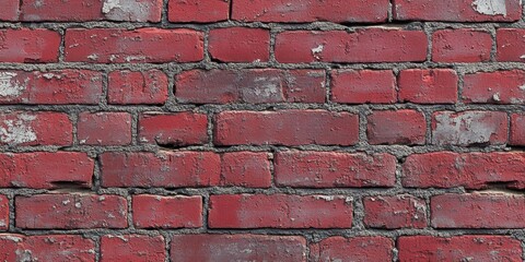 Poster - Textured Red Brick Wall with Weathered Appearance