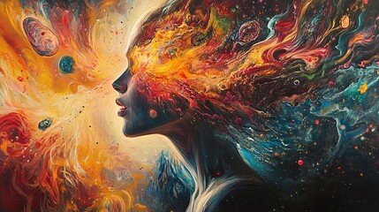 Wall Mural - cosmic woman: a journey of inspiration