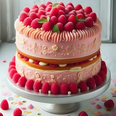 Delightful strawberry cake, a fresh fruit cake with creamy goodness