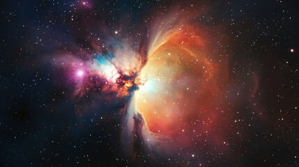 Wall Mural - A stunning nebula with vibrant colors and stars.