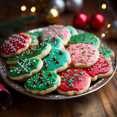 Christmas Cookies on a Silver Plated 