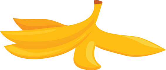 Wall Mural - Bright yellow banana peel lying on the ground, representing a common hazard and symbol of clumsiness