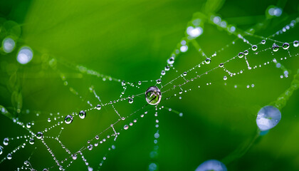 dew on a spider web