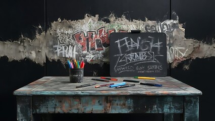 Dark grunge texture background - Black wall. Grunge table, black blackboard, abrasion wall.