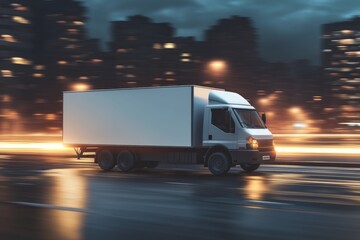 Mockup of a trailer truck with a transparent design, used for transporting vehicles