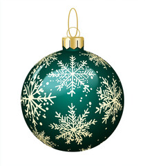 Wall Mural - green Christmas tree ball on a white background